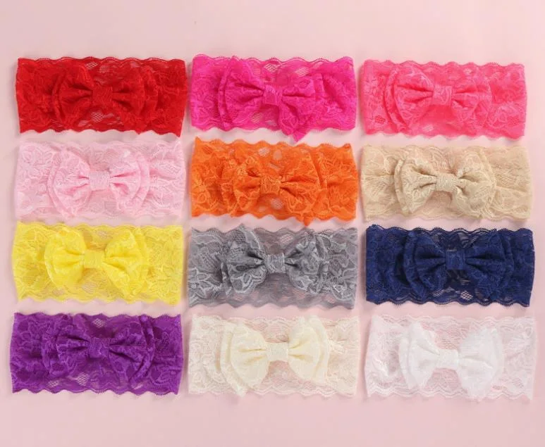 Double Lace Bowknot Baby Hairband Girls Simple Fashion Headscarf Birthday Party Hair Accessories