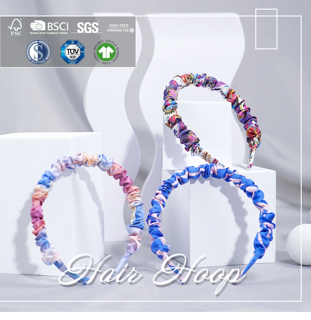Wholesale Print Silk Hair Accessories Popular Silk Hair Hoops for Girls