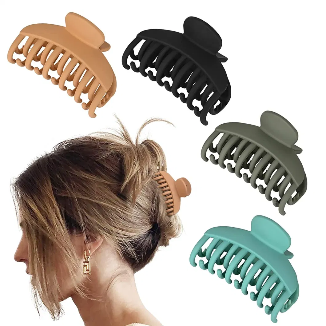 New Style Solid Color Frosted Texture Simple and Elegant Casual Plastic Hair Claws