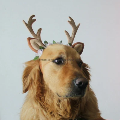 Dog Elk Antler Reindeer Hat Cap Dog Cat Pet Christmas Costume Outfits Small Big Dog Hat Headwear Hair Grooming Accessories Wbb12536