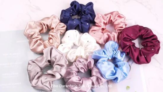 Crystal Pure Silk Scrunchies for Hair Accessories with Luxury Style