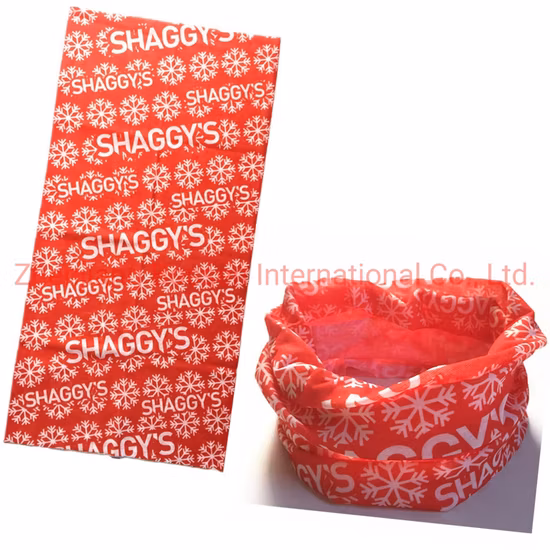 Factory Produce Customized Print Green Polyester Neck Tube Scarf
