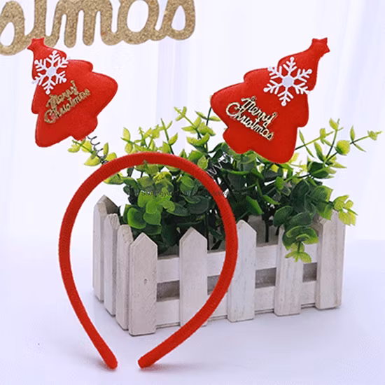 Christmas Headband Santa Xmas Party Decor Double Hair Band Clasp Head Hoop