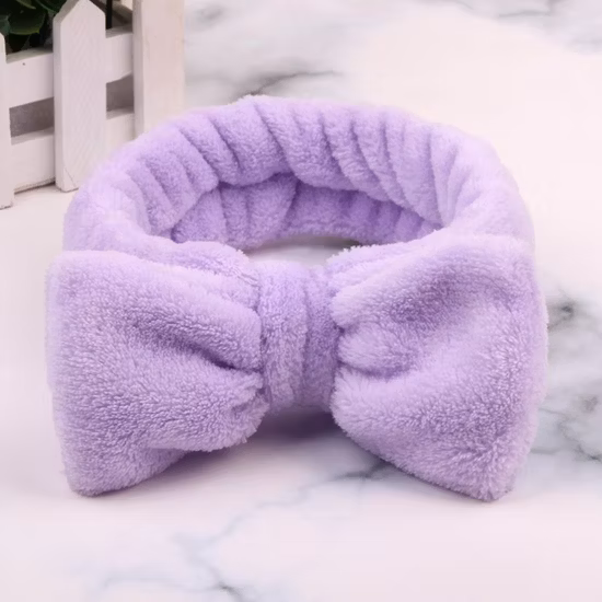 Big Rabbit Ears Headbands for Women Coral Fleece Elastic Hair Bands SPA Bath Shower Hairband Make up Wash Face Hair Accessories