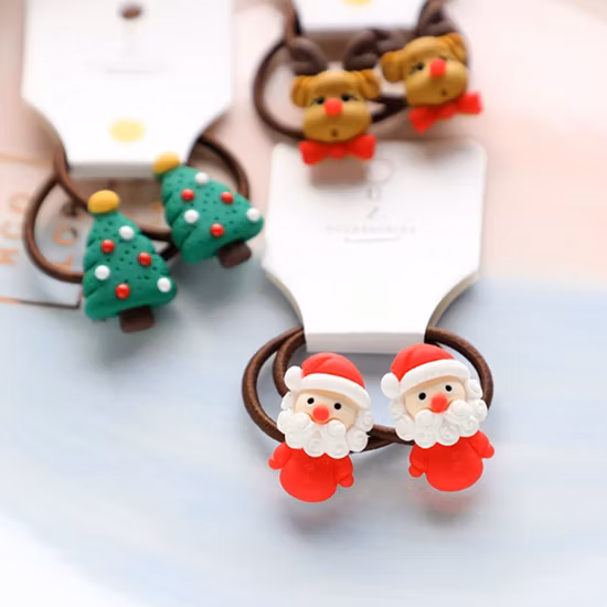 Christmas Santa Claus Princesses Hairpins Kids Elastic Hair Bands Baby Headdress Children Hair Tie Girls Clip Accessories